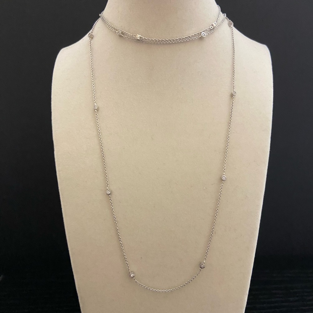 Freida Rothman bezel set necklace in silver